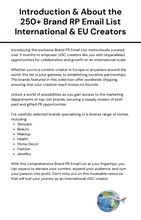 Load image into Gallery viewer, 250+ Brand RP Email List International & EU UGC Creators 🌍