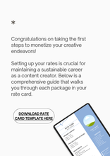 Load image into Gallery viewer, UGC Pricing Guide for Content Creators - FREE Rate Card Template